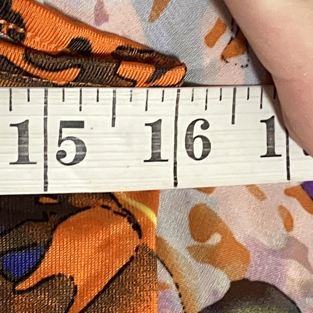 Beige by eci Blouse Womens Medium Orange Multi Floral Sheer Poncho Top 2 Piece M - Picture 15 of 16